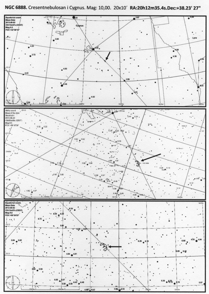 Crescentnebulosan observationsblad 1och 2